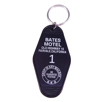 Bates motel room 1 keychain juoda keytag su motinos touch raktas fob psicho papuošalai siaubo filmas įkvėpė