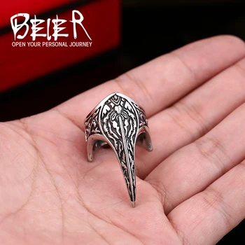 Beier 316L Nerūdijančio Plieno, viking totem Didžiulis Thor Mjolnir Amuletas Skandinavijos žiedą, kad berniukas, vyras papuošalai LLBR8-296R
