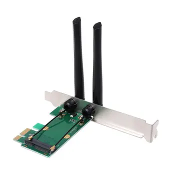 Belaidžio ryšio Kortelės WiFi Mini PCI-E Express PCI-E Adapterį, 2 Antenos, Išorinių KOMPIUTERIO WXTA