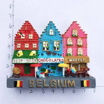 Belgijos Gento Orientyras Pastatas, šaldytuvo magnetų Turizmo suvenyrų Dažytos Magnetinio Šaldytuvo Lipdukų Rinkimo Apdaila