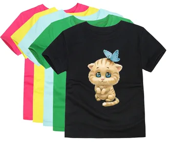 Berniukai, gyvūnų, animacinių filmų t marškinėliai vaikams katė medvilnės trumpomis rankovėmis vasaros viršūnes vaikų drabužių berniukų marškinėliai mergaitėms kūdikių tee