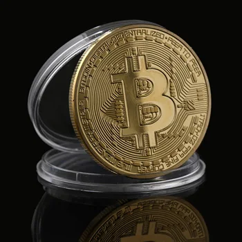 Bitcoin Moneta, Kolekcines Meno Kolekcija Dovanų Aukso spalvos Fizinio atminimo Casascius Tiek BTC Metalo Antikos Imitacija