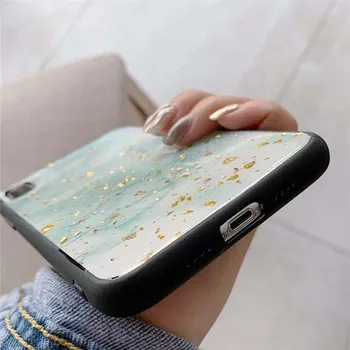 Bling Aukso China marmuro TPU case For Samsung Galaxy A50 Note10 Plius A10S S20 S8 S9 S10 A30 A40 A70 M30 A6 Plius A7 2018 A9 Dangtis