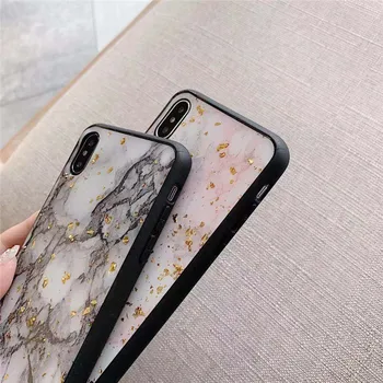 Bling Aukso China marmuro TPU case For Samsung Galaxy A50 Note10 Plius A10S S20 S8 S9 S10 A30 A40 A70 M30 A6 Plius A7 2018 A9 Dangtis