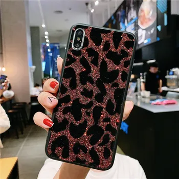 Blizgučiai Bling Leopard Telefono dėklas Samsung Galaxy A9 2018 Case cover 