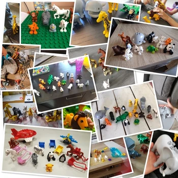 Blokai Duploed Gyvūnus Duomenys Plokštė Aksesuarai Suderinama Su Duploe Žaislai, Geros Kokybės Plytų Kalėdų Dovana Vaikams