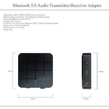 Bluetooth 5.0 Garso Imtuvas, Siųstuvas 2 IN 1 3.5 3.5 mm AUX Lizdas RCA Stereo Muzikos Belaidžio ryšio Adapteris, Skirtas TELEVIZIJOS Automobilio KOMPIUTERIO Garsiakalbių