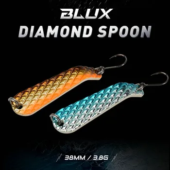 BLUX Diamond Šaukštas 38MM 3,8 G Metalo Suvilioti Žalvario Sunku Dirbtinis Masalas Nuskendo Vario Gėlo vandens Srovė Bass Upėtakių Žvejybos Reikmenys