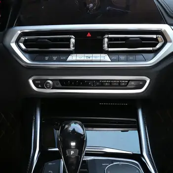 BMW 3 Serijos G20 G28 325i 330 d 335 2019 2020 Automobilių Skydelio Centre Kontrolės Apimtis Mygtukas Rėmo Dangtis Apdaila, ABS Sidabro LHD