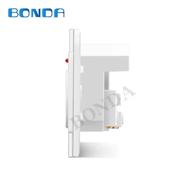BONDA dual USB maitinimo lizdas ES prancūzijos standartas sieninio elektros lizdo įkroviklis adapteris elektros sieninis įkroviklis adapteris grūdinto stiklo skydelis