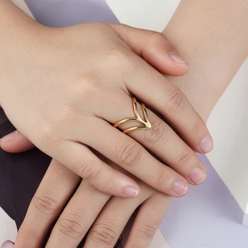 BORASI Vestuvinis Žiedas Aukso Spalvos, Geometriniai Kūginiai Žiedai bižuterijos Derlius Europoje Dizainas Vestuvių Markių Žiedai Moterų
