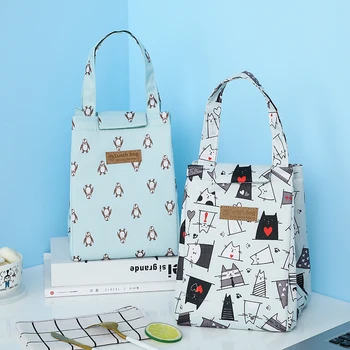 Brivilas aušintuvas pietūs maišą mados ctue katė spalvotų maišelių moterų waterpr vertus paketas, šilumos pusryčių dėžutė nešiojamų iškylą kelionės