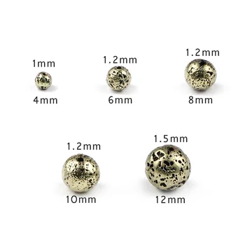 BTFBES antikvariniai bronzos aukso Lavos Karoliukai, Natūralaus Akmens 4 6 8 10 12mm Žavesio apvalios Metalinės Prarasti karoliukų, skirta 