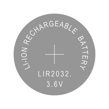 Button Cell Li-ion LIR2032 Įkraunama Baterija 3.6 V, 2 Vnt - 2032 Pakeisti CR2032 / ML2032