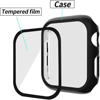 Byloje+Grūdintas Stiklas Apple Žiūrėti 40mm 44mm Series 5 4 Screen Protector aprėptis Bamperis atveju iwatch Serijos 3 2 1 38mm 42mm