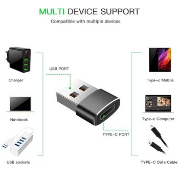C tipo Adapteris USB C moterį, USB2.0 Male Konverteris Tipas-C OTG Kabelis Samsung Galaxy s8 s9 Huawei P20