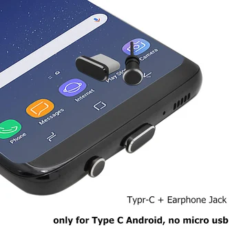 C tipo Telefono Dulkių Plug Nustatyti USB Tipo C Uosto ir 3,5 mm Ausinių Kištuką Įkiškite 