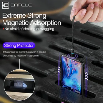 CAFELE 3A Greito Įkrovimo Micro USB C Tipo Kabelis Magnetinio Laidas iPhone Xr Xs Max X Magnetas Įkroviklio Huawei 