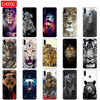 Case For Samsung Galaxy a20s Atveju Silicio Bumper Samsung A20s A 20s a207 SM-a207f Padengti Fundas vilkas tigras, liūtas, Leopardas lokys