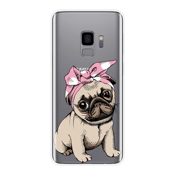 Case For Samsung Galaxy Note 4 5 8 9 Minkšto Silikono Pug Prancūzų Buldogas Galinio Dangtelio Samsung S8 S9 Plus S5 S6 S7 Krašto Telefono Dėklas