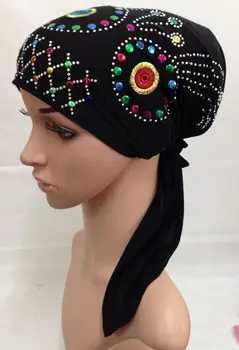 (china modelius siųsti atsitiktine tvarka) kristalų JĄ elastinga musulmonų skrybėlę hijab islamo turbaną(Daugiau spalvų atsargų dabar)
