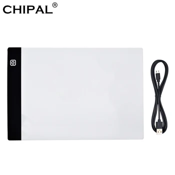 CHIPAL Mini A4 LED Piešimo Lenta šviesdėžės Trinkelėmis Grafika Skaitmeninis USB Rašymo, Tapybos, Grafikos Meno Tablet Dovanos, Žaislai Vaikams