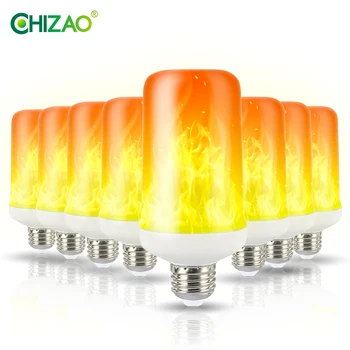 CHIZAO Liepsnos poveikis dekoratyvinės lemputės, LED dinaminis liepsnos šviesos E12/14/26/27 Kūrybos kukurūzų svogūno Liepsna modeliavimo efektas Naktį šviesos
