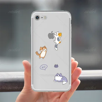 Ciciber katė pingvinas antspaudas Minkšto silikono TPU Telefono dėklas skirtas iphone 11 Pro Max 7 8 6 S Plius 5 5S SE 2020 X XR XS MAX Logotipu Coque