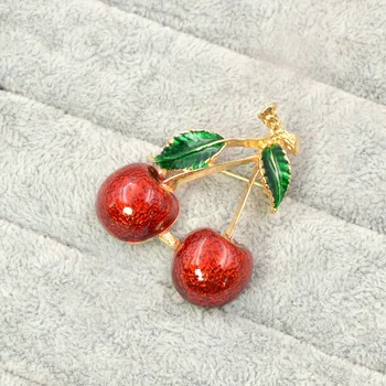 CINDY XIANG 2 spalvas pasirinkti raudona spalva vyšnių sages moterims vaisių sagė pin vasaros stiliaus papuošalai naują atvykimo 2018 gera dovana