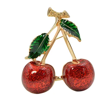 CINDY XIANG 2 spalvas pasirinkti raudona spalva vyšnių sages moterims vaisių sagė pin vasaros stiliaus papuošalai naują atvykimo 2018 gera dovana