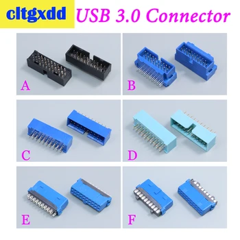 Cltgxdd 2vnt USB 3.0 20p 19pin USB3.0 kištukinė jungtis 180 Laipsnių Plokštė Važiuoklės Priekinės Sėdynės Išplėtimo Jungties Lizdas