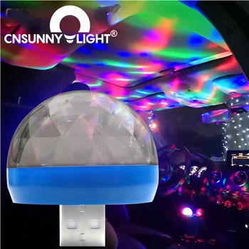CNSUNNYLIGHT LED Automobilio USB Atmosfera Šviesos DJ RGB Mini Spalvinga Muzikos Garso Lempa USB-C Telefono Paviršiaus Festivalio Šalis Karaoke