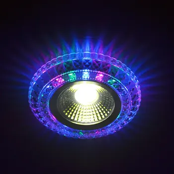 COB LED Downlight Spalvinga Skydelis, Šviesos, RGB 3W 110V, 220V, Embedded Lempa, Šviestuvas Už Halogeninės Lempos, Apdaila Raudonos šviesos Vietoje
