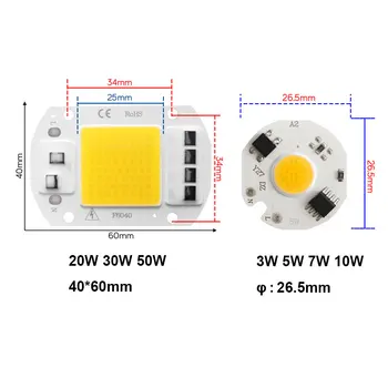 COB LED Prožektorius 3W 5W 7W 20W 30W 50W Potvynių Lemputės Chip nereikia Vairuotojo AC 220V Pasidaryk pats Prožektorius Prožektorius
