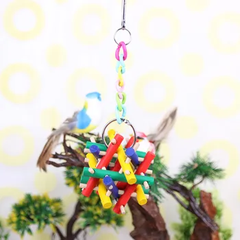 Cockatiel Papūga Žaislai Papūga Bite Sūpynės Žaislai, Spalvingi Mediniai Baro Paukščių Žaislai Narve Kabo Ornamentu Naminių Paukščių Prekes