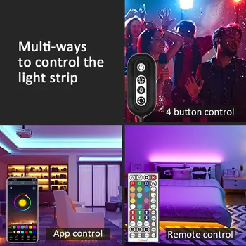 ColorRGB, LED Šviesos Juostelės, Muzikos Sinchronizuoti Spalva Keičiasi RGB5050 ,Telefono App Nuotolinis Valdymas , LED Šviesos Virvę 6M 12M 15M