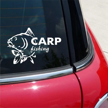 CS-1325#20*13,5 cm Karpių žvejybos juokinga vandeniui automobilių lipdukas vinilo decal sidabrinė/juoda auto automobilių lipdukai stilius