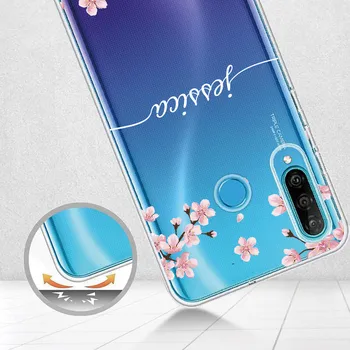 Custom Asmeninį savo Pirminį Pavadinimą Gėlių Vainikas Telefono Dangtelis Huawei Honor Mate 10 20 Nova P20 30 P40 P Smart Soft Atveju