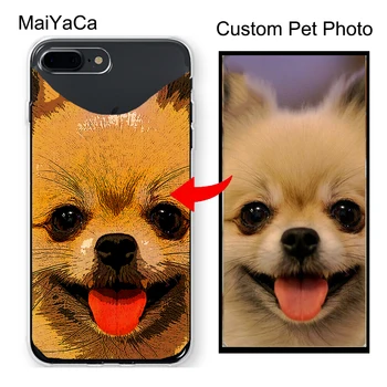 Custom Pet iliustruotas Katė Gyvūnų dovana Šuo Portretas Aiškiai Atveju iPhone, 12 mini Pro 11 MAX X XR XS MAX SE 2020 6S 7 8 Plius