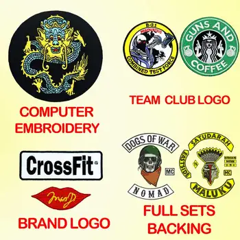 Custom siuvinėjimo pleistrai geležies-ant kablio pagrindo su savo logotipu dizainas asmeninį komanda, klubas, mokyklos logotipas