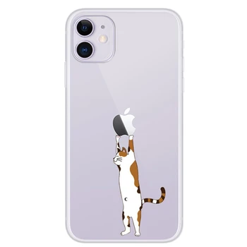 Cute Kačių TPU Skaidri Minkšta Atveju iPhone, 11 Pro Max Galinį Dangtelį Atveju iphone 12 Pro Max Telefono dėklas Skirtas iphone 11 Pro Atveju