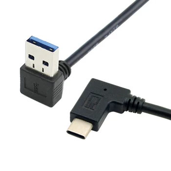 CYDZ Grįžtamasis USB-C USB 3.1 C Tipo Kampas 90 Laipsnių Kampu Žemyn Vyras Duomenų Kabelis Nešiojamas & Planšetinio kompiuterio ir Mobiliojo ryšio Telefono 30cm