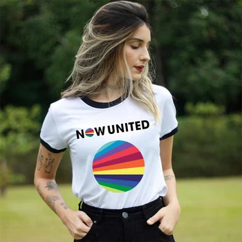 Dabar Jungtinės Logo t shirt Moterims 2020 Metų Vasaros Moterų Drabužių Mados Estetinės Grafinis Tee Marškinėliai Femme Balti trumpomis Rankovėmis marškinėliai