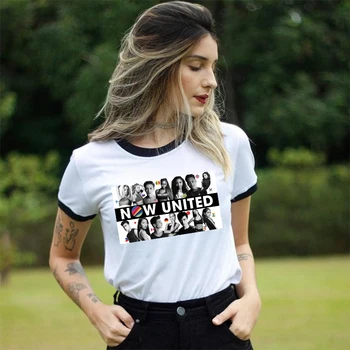 Dabar Jungtinės Logo t shirt Moterims 2020 Metų Vasaros Moterų Drabužių Mados Estetinės Grafinis Tee Marškinėliai Femme Balti trumpomis Rankovėmis marškinėliai