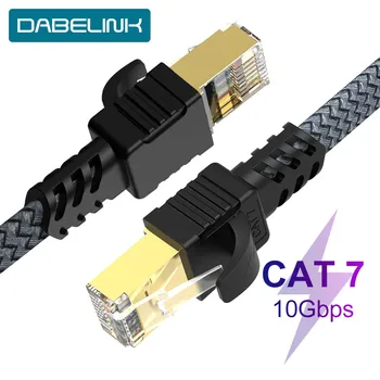 DABELINK Ethernet Kabelis Cat7 Lan Kabelis UTP CAT7 RJ45 Tinklo Kabelis, 8m/10m/15m Patch Cord Nešiojamas Maršrutizatorius, RJ45 Tinklo Kabelis