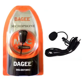 Dagee DG-001MIC Mini Lavalier Microphone Nešiojamų Clip-on Lavalier 3.5 mm plug Mikrofonas Aukštos Kokybės už Telefoną, Kompiuterį, Planšetinį kompiuterį