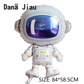 Dana jiau NAUJŲ animacinių filmų gyvūnų astronautas folija balionas Aviacijos svajonė LAIMINGAS GIMTADIENIO apdailos UFO planetą, tyrinėti temą kamuolys