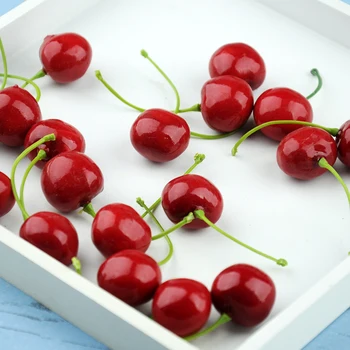Daugkartinio naudojimo Modeliavimas Small Cherry Vyšnių Dirbtinių Raudonųjų Vaisių Modelis Fotografijos Studija Nuotrauka Fono Mini Priedai