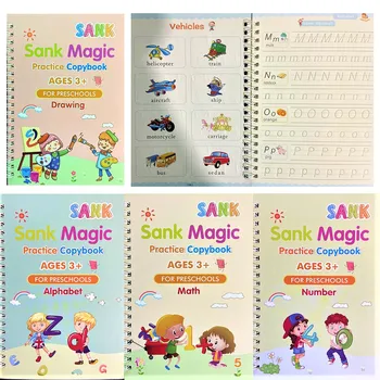 Daugkartinio naudojimo Vaikams 3D Copybook Už Kaligrafija Skaičius 0-10 Rankraščiai, Knygos Mokymosi Matematikos Rašau Praktikos Knyga vaikams, Žaislai