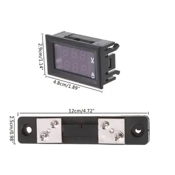 DC 0-100V 50A Digital Voltmeter Ammeter Dviguba LED Ekranas Įtampa Srovės Matuoklis Testeris su Perstūmimo Nukreipimo